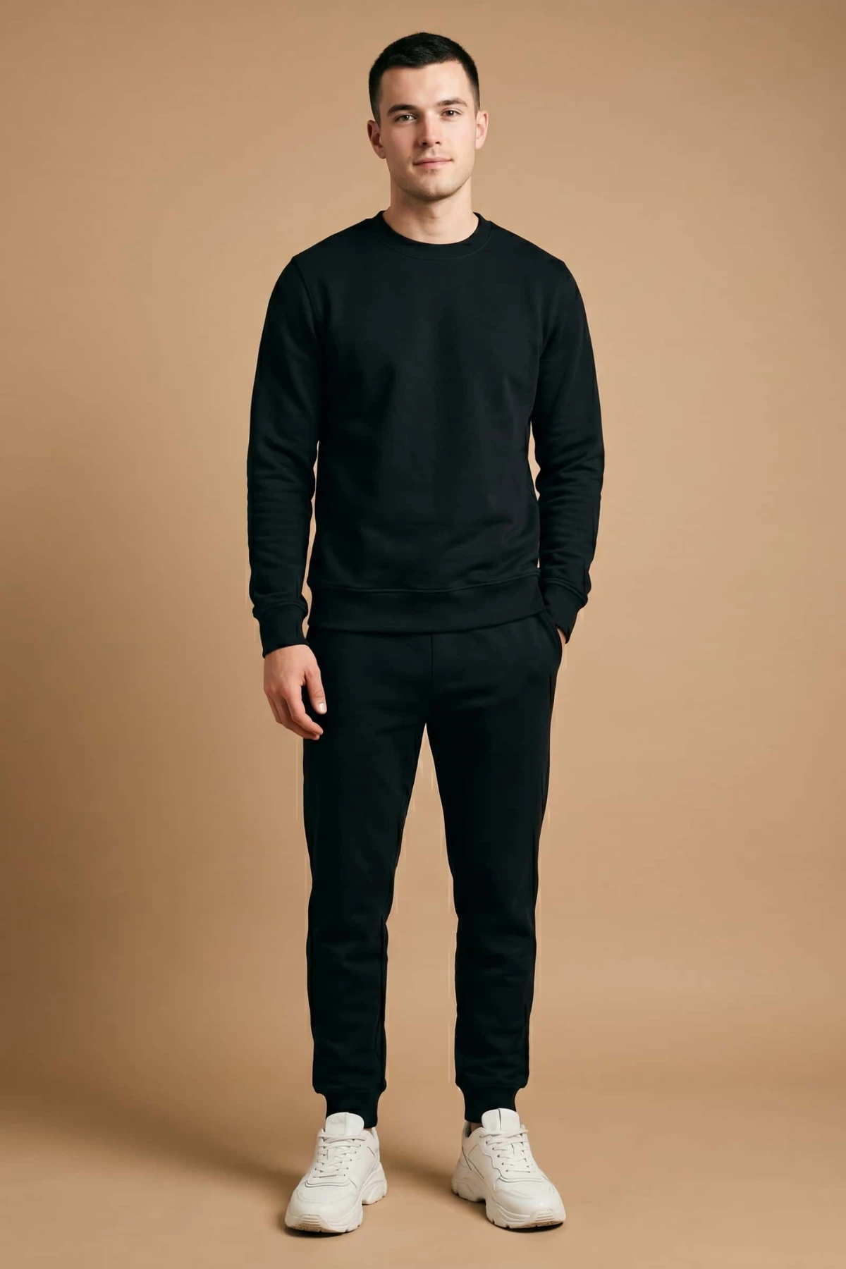 Conjunto French Terry Negro Premium