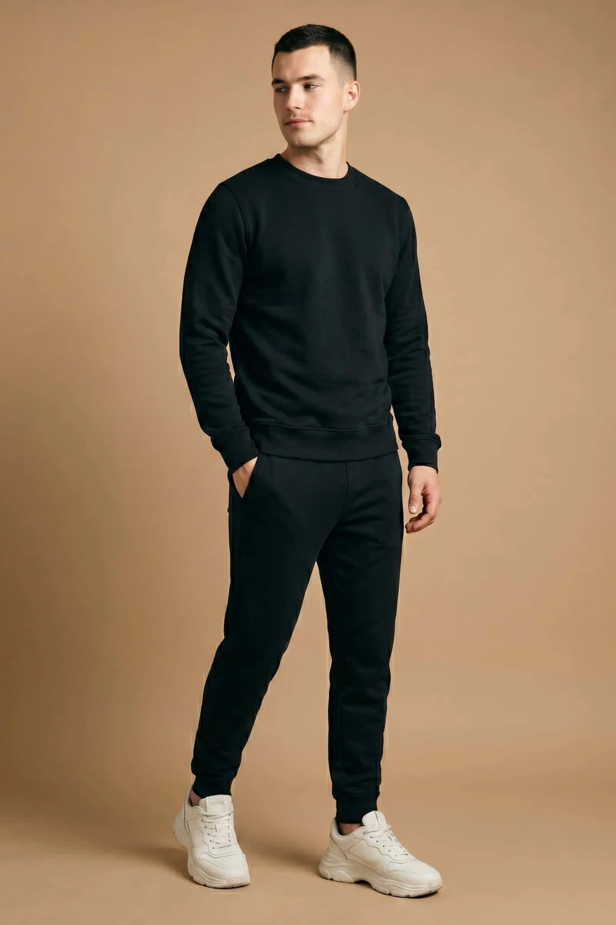 Conjunto French Terry Negro Premium