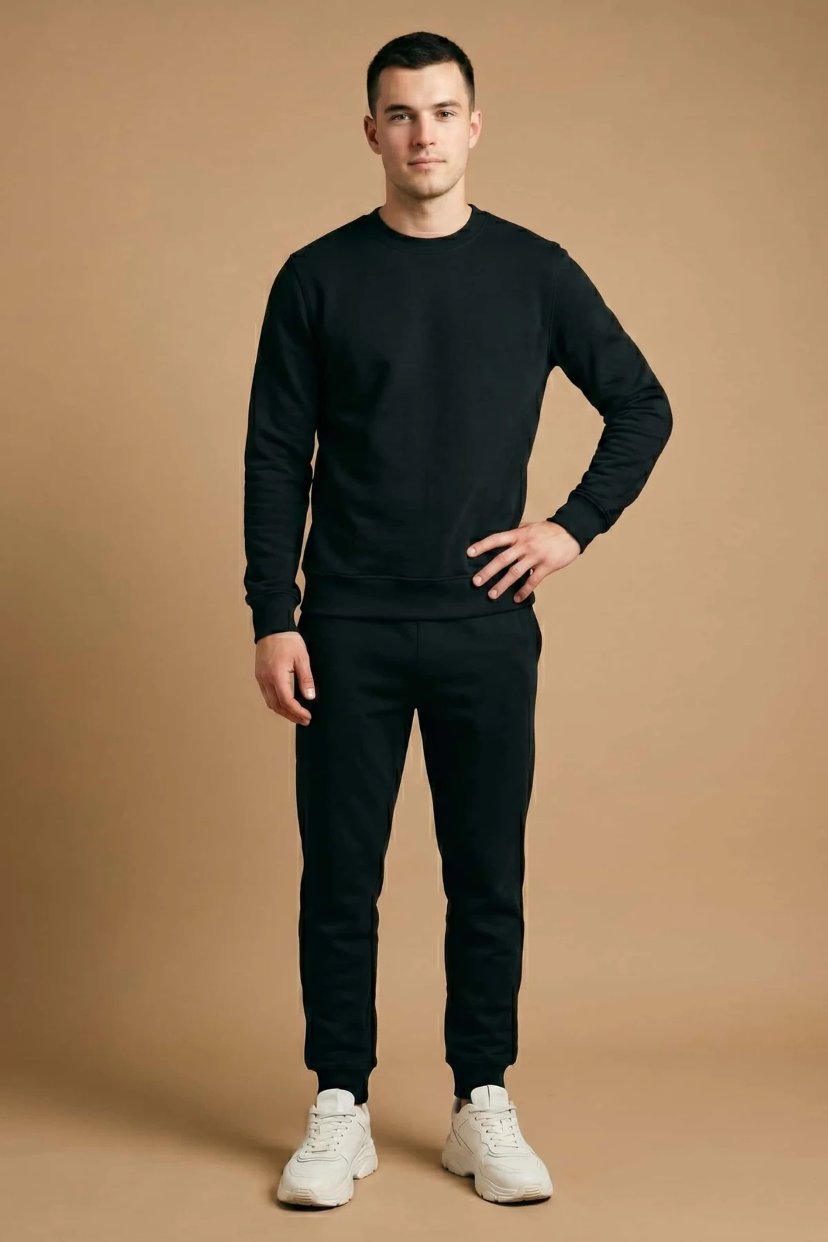 Conjunto French Terry Negro Premium