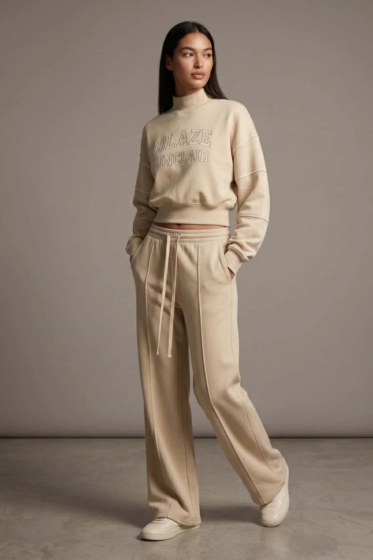 Conjunto French Terry Beige Claro Premium