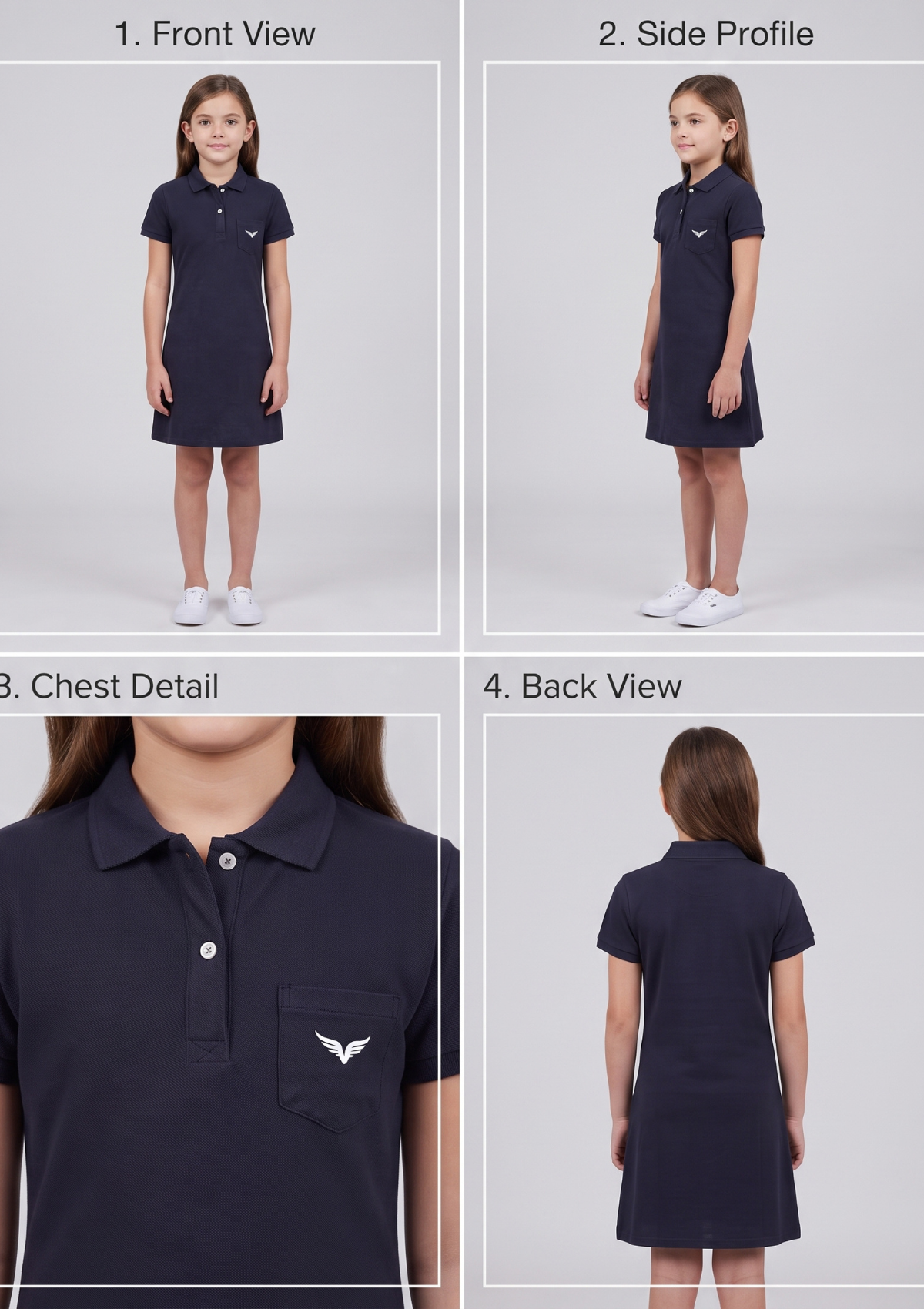 Vestido Pique Premium 100% Algodon Niña