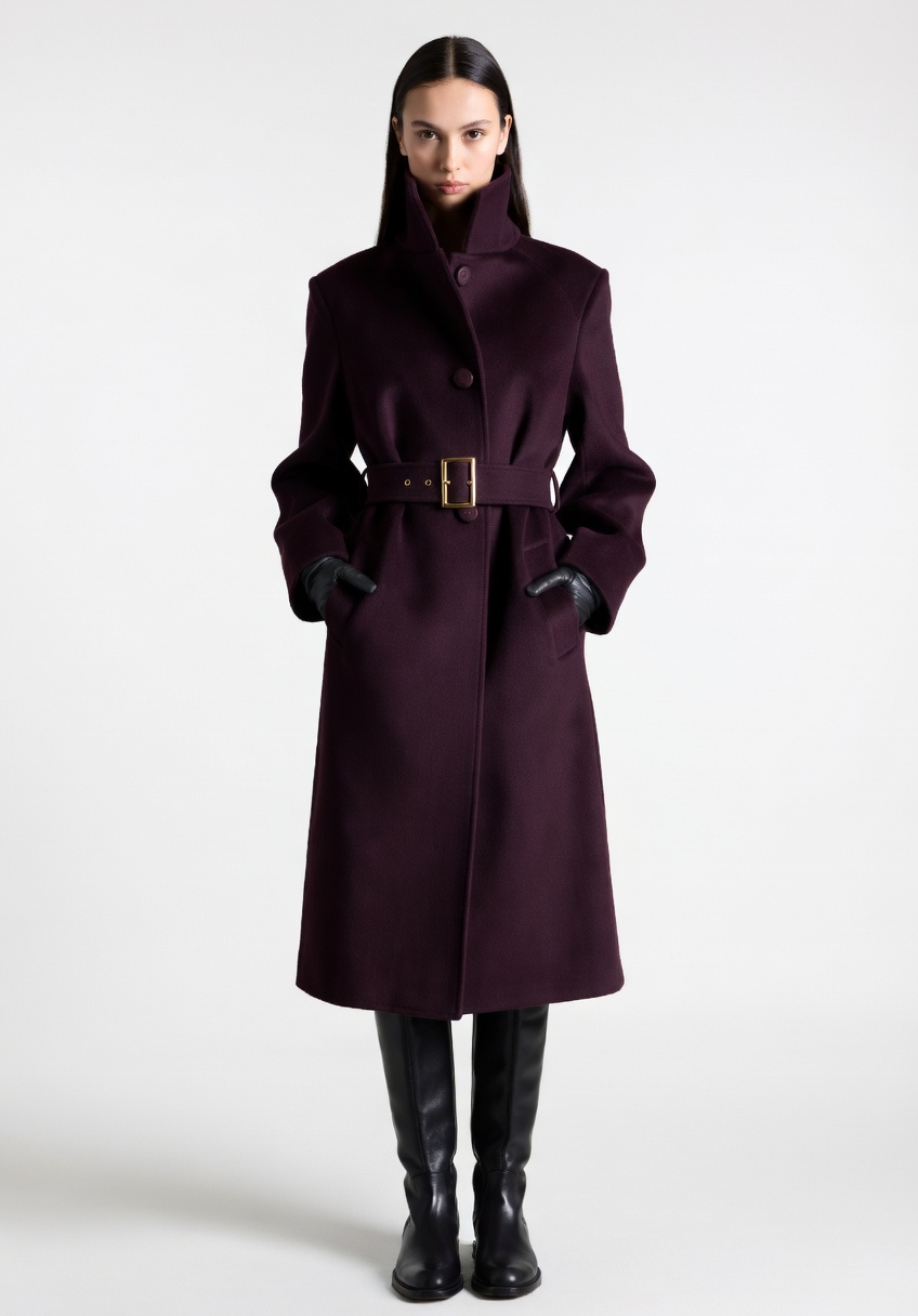Abrigo Imperial Berenjena – Cashmere & Lana Premium