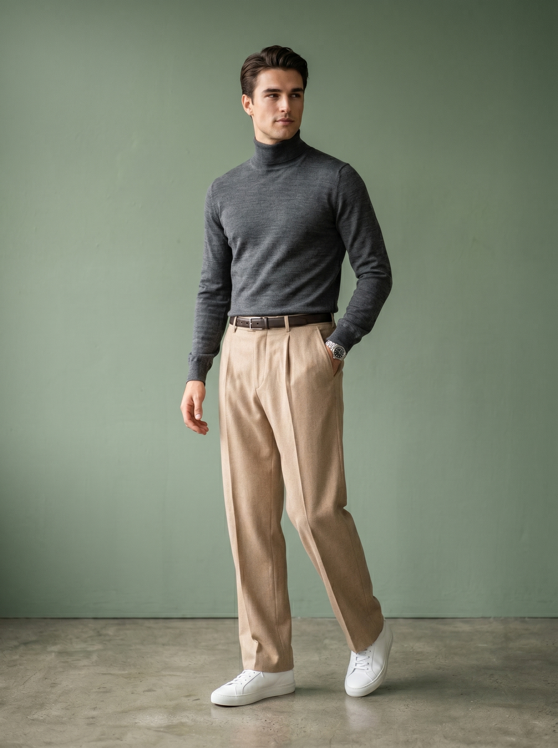 Turtleneck Merino Wool – Charcoal Gray